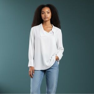 Jil Sander White Asymmetrical blouse size 42